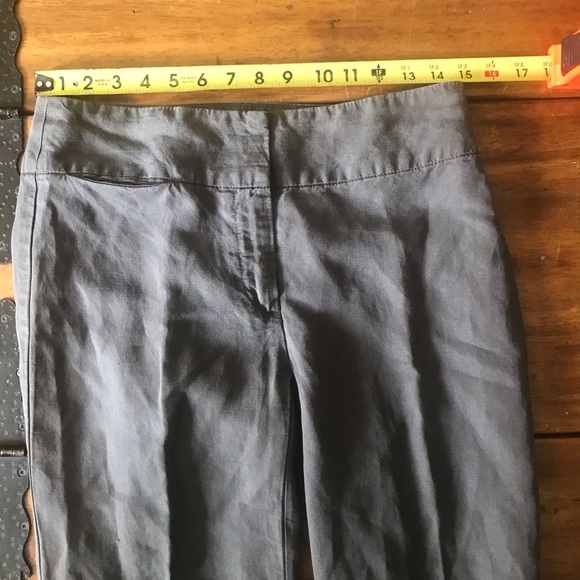 Eileen Fisher lyocell linen blend pants Flat Front Straight Leg Sz 4 - Picture 9 of 9